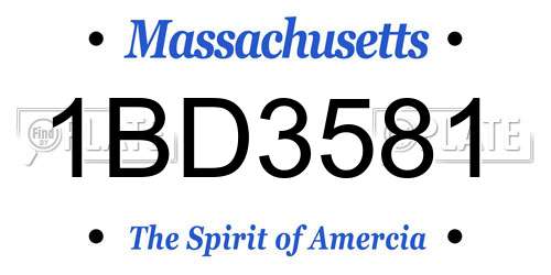 1BD3581 Massachusetts License Plate