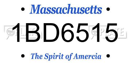 1BD6515 Massachusetts License Plate