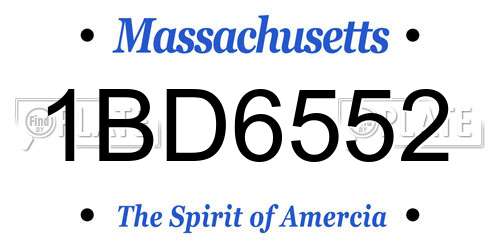 1BD6552 Massachusetts License Plate