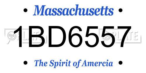 1BD6557 Massachusetts License Plate