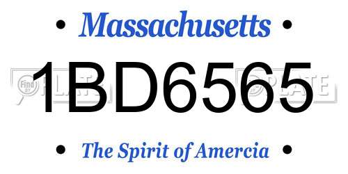 1BD6565 Massachusetts License Plate