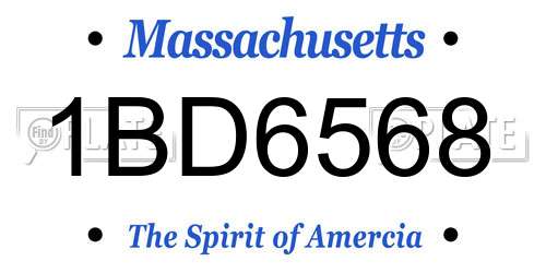 1BD6568 Massachusetts License Plate