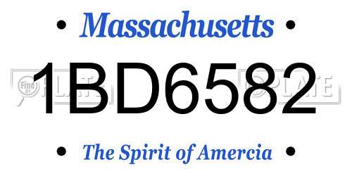 1BD6582 Massachusetts License Plate