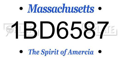 1BD6587 Massachusetts License Plate