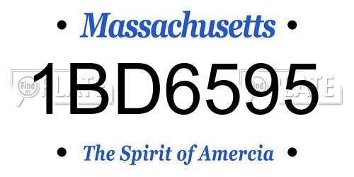 1BD6595 Massachusetts License Plate