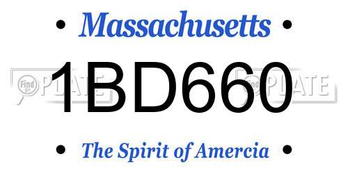 1BD660 Massachusetts License Plate