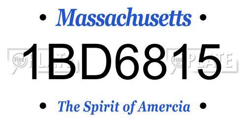 1BD6815 Massachusetts License Plate