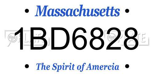 1BD6828 Massachusetts License Plate