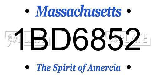 1BD6852 Massachusetts License Plate