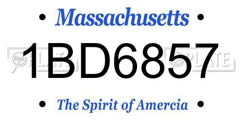 1BD6857 Massachusetts License Plate