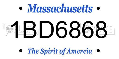 1BD6868 Massachusetts License Plate