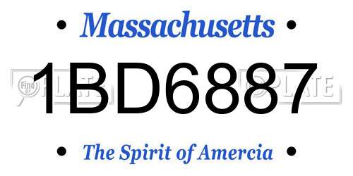 1BD6887 Massachusetts License Plate