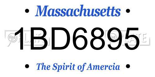 1BD6895 Massachusetts License Plate