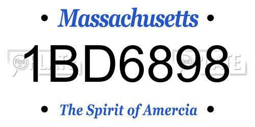 1BD6898 Massachusetts License Plate