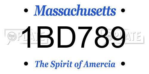 1BD789 Massachusetts License Plate