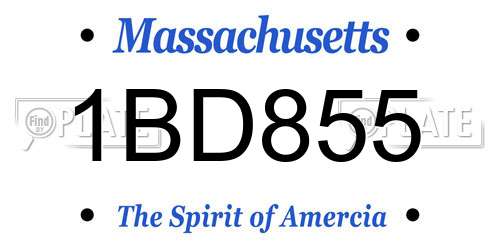 1BD855 Massachusetts License Plate