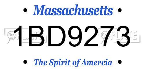1BD9273 Massachusetts License Plate