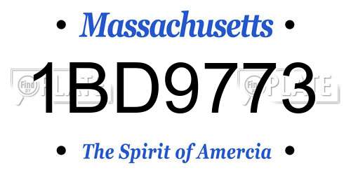 1BD9773 Massachusetts License Plate