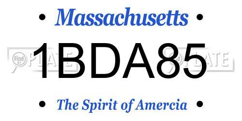 1BDA85 Massachusetts License Plate