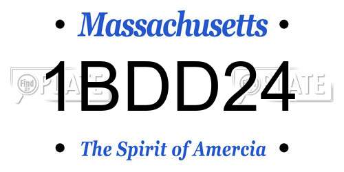 1BDD24 Massachusetts License Plate