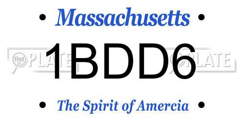 1BDD6 Massachusetts License Plate