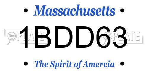 1BDD63 Massachusetts License Plate