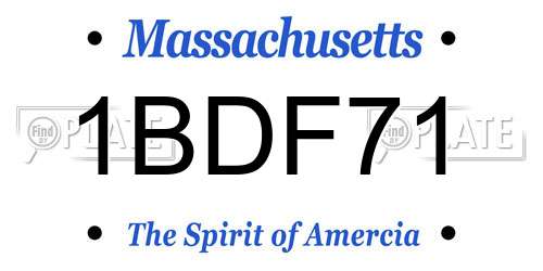 1BDF71 Massachusetts License Plate