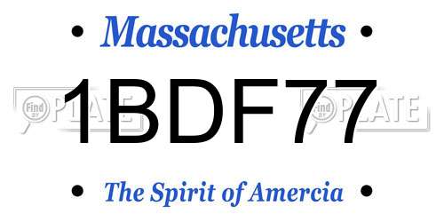 1BDF77 Massachusetts License Plate