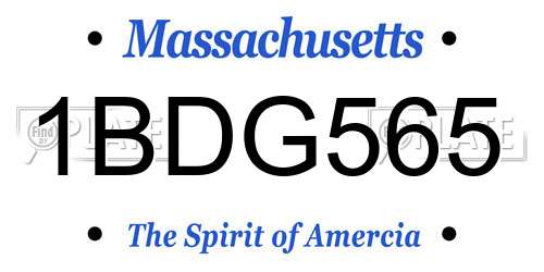 1BDG565 Massachusetts License Plate