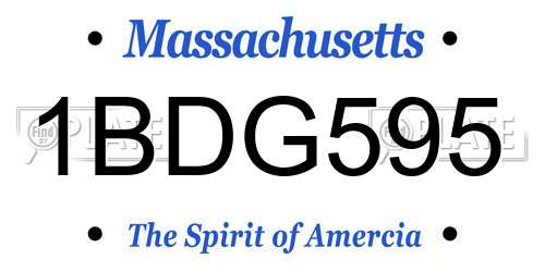 1BDG595 Massachusetts License Plate