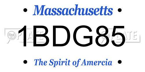 1BDG85 Massachusetts License Plate