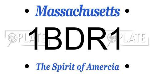 1BDR1 Massachusetts License Plate