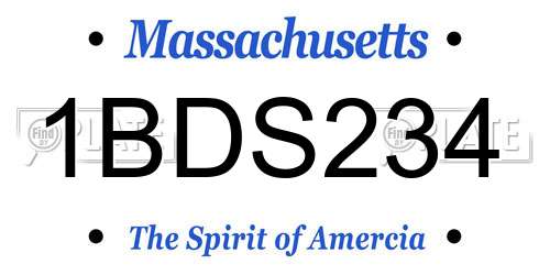 1BDS234 Massachusetts License Plate