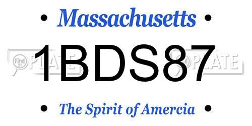 1BDS87 Massachusetts License Plate