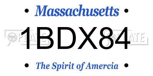 1BDX84 Massachusetts License Plate