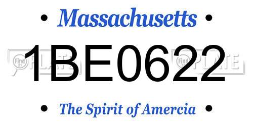 1BE0622 Massachusetts License Plate
