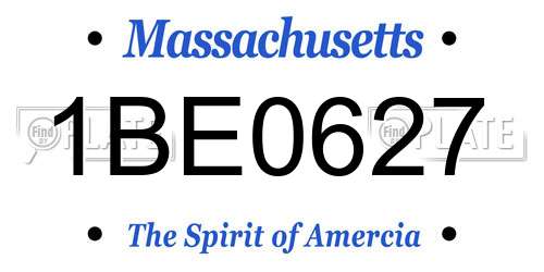 1BE0627 Massachusetts License Plate