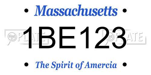 1BE123 Massachusetts License Plate