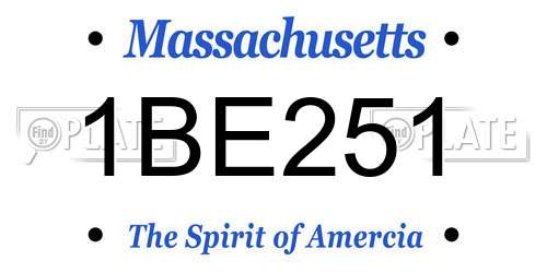 1BE251 Massachusetts License Plate