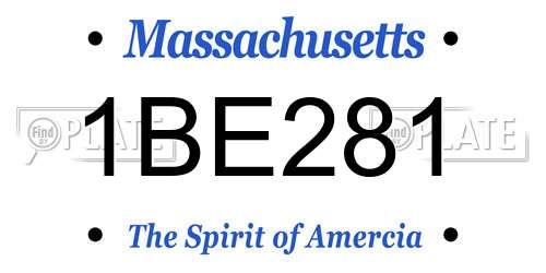 1BE281 Massachusetts License Plate