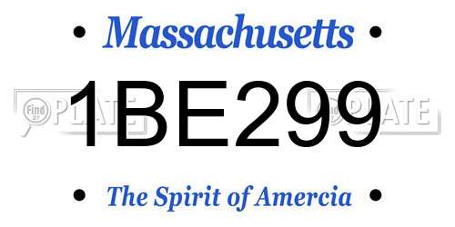 1BE299 Massachusetts License Plate