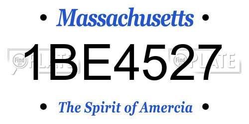 1BE4527 Massachusetts License Plate