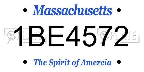 1BE4572 Massachusetts License Plate