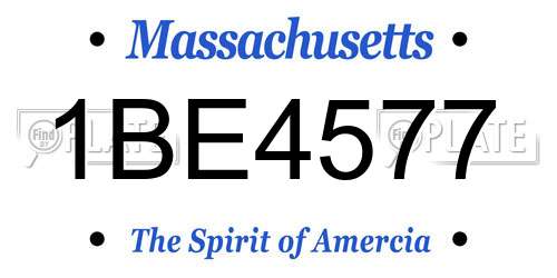 1BE4577 Massachusetts License Plate