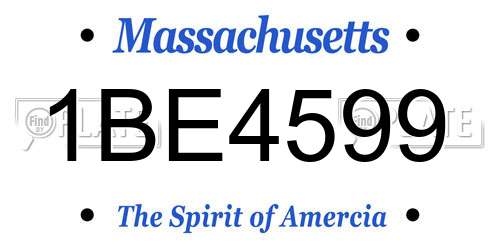 1BE4599 Massachusetts License Plate
