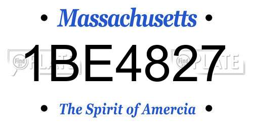 1BE4827 Massachusetts License Plate
