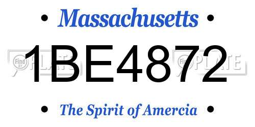 1BE4872 Massachusetts License Plate