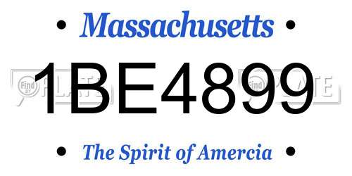 1BE4899 Massachusetts License Plate