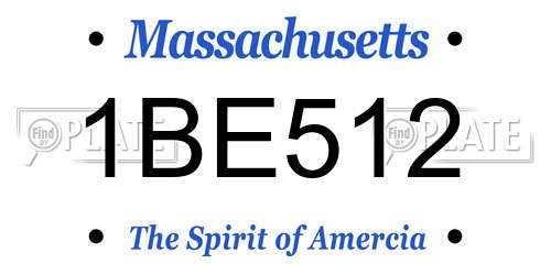 1BE512 Massachusetts License Plate
