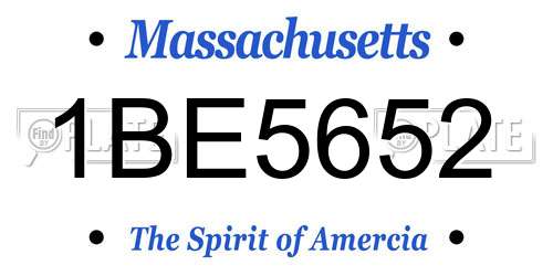 1BE5652 Massachusetts License Plate